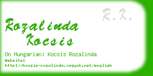 rozalinda kocsis business card
